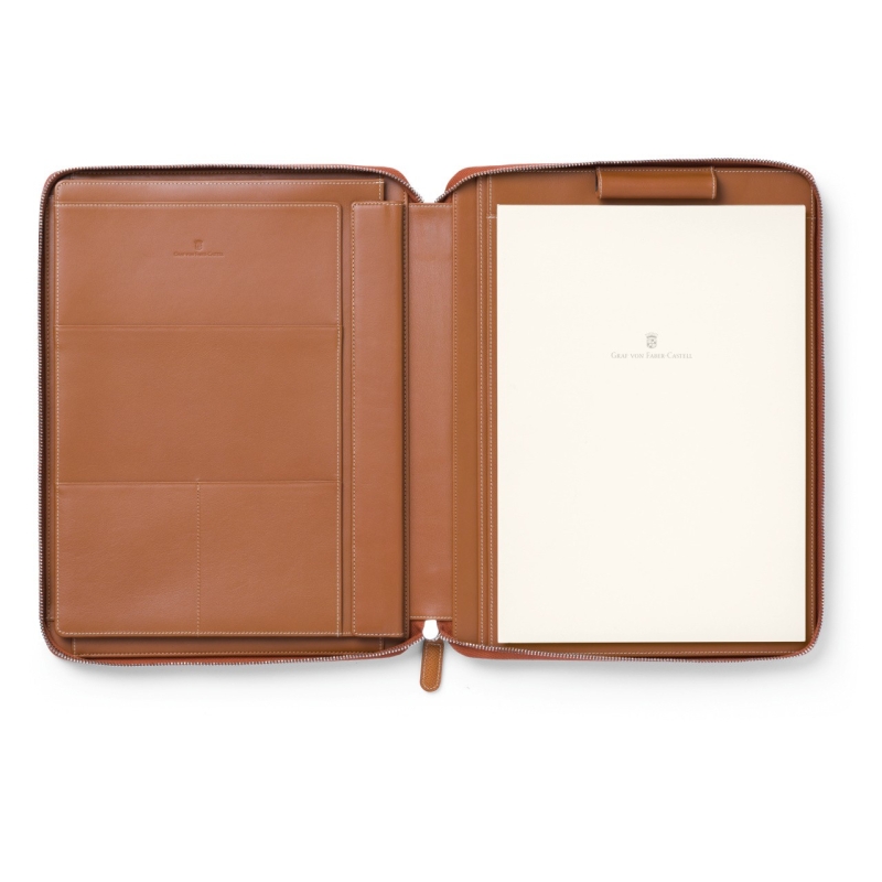 Conférencier A4, zippé Cognac - Graf von Faber-Castell