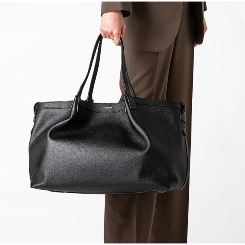 Secret Tote Bag in Rugiada Black - Serapian