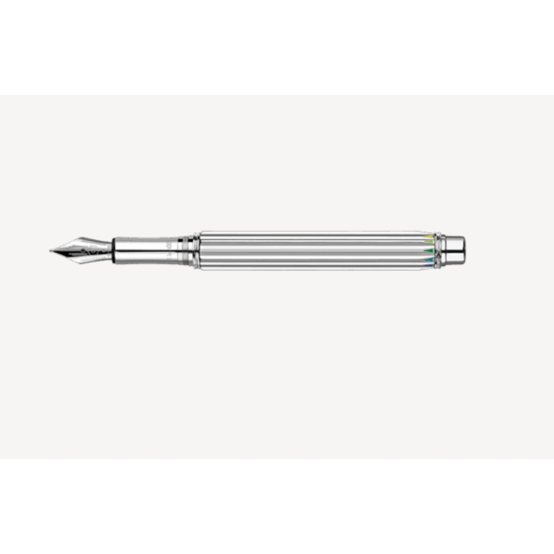 Stylo Plume VARIUS RAINBOW Argenté Rhodié - Caran d'Ache