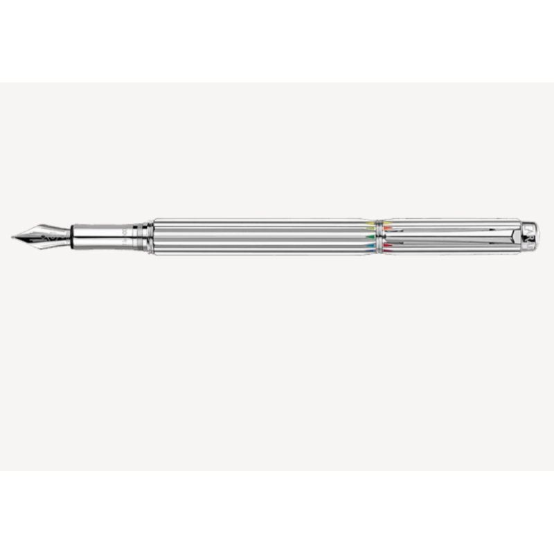 Stylo Plume VARIUS RAINBOW Argenté Rhodié - Caran d'Ache