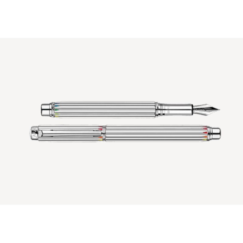 Stylo Plume VARIUS RAINBOW Argenté Rhodié - Caran d'Ache