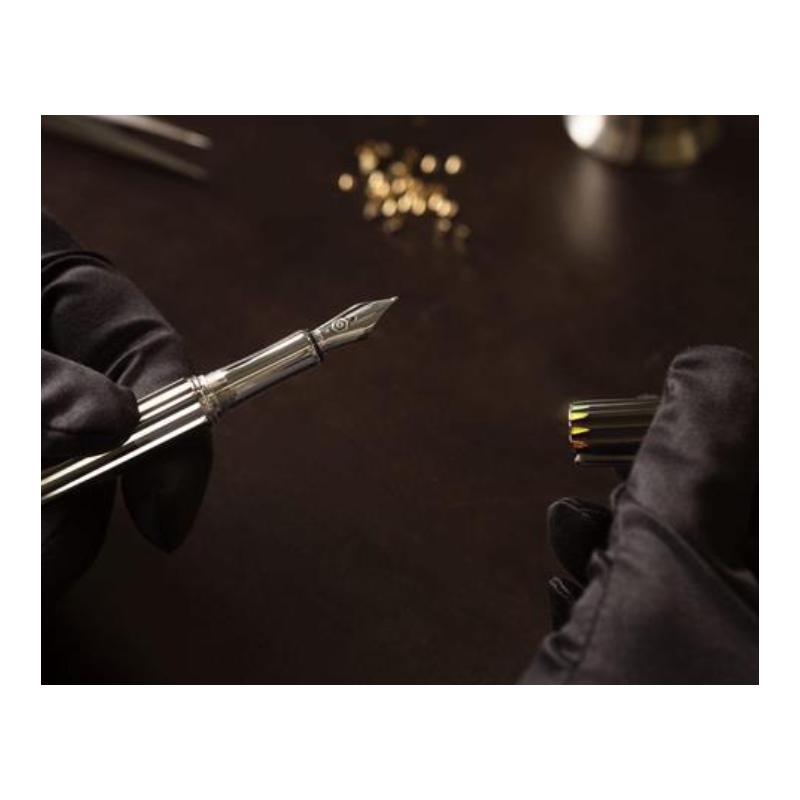 Stylo Plume VARIUS RAINBOW Argenté Rhodié - Caran d'Ache