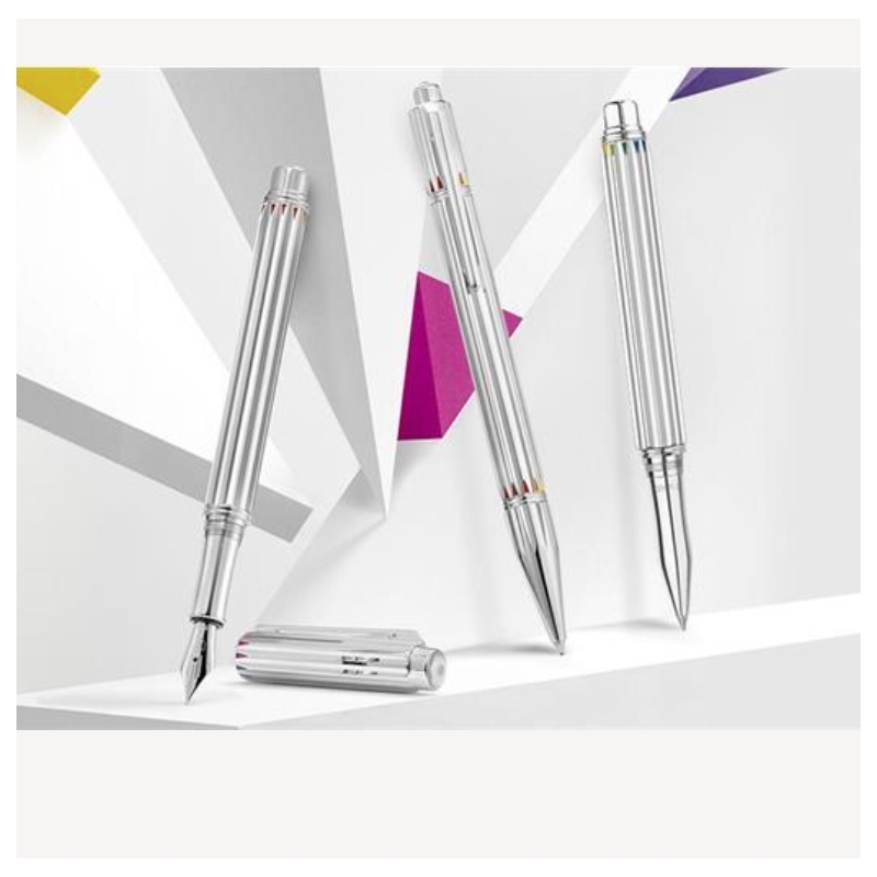 Stylo roller Varius RAINBOW Argenté Rhodié - Caran d'Ache