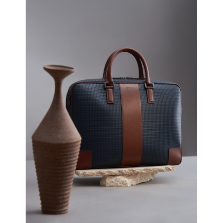 Slim Briefcase Stepan 72 Bleu Ocean/Gold - Serapian