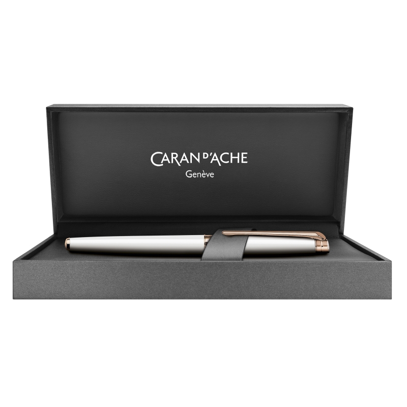 Stylo Plume LÉMAN SLIM Blanc Or Rose - Caran d'Ache