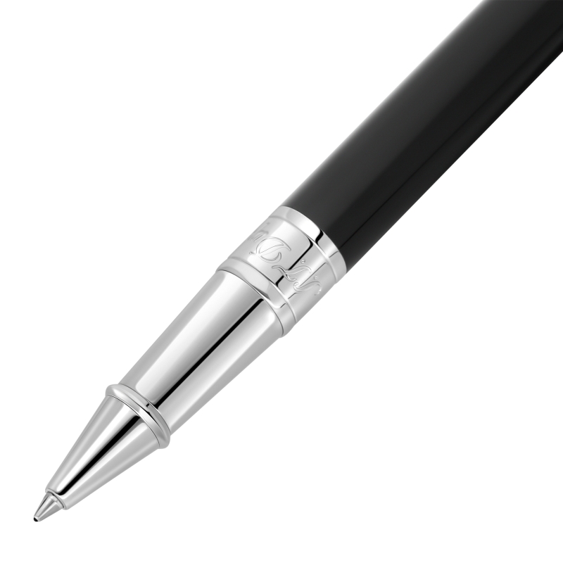 Stylo Roller D-Initial Noir et Chrome - ST Dupont