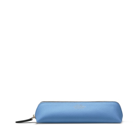 Étui à crayons en Panama Bleu Nile - Smythson