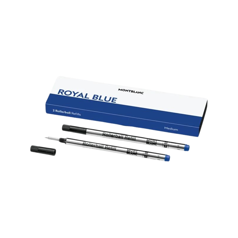 2 recharges Stylo Rollerball Bleu, Royal Blue - Montblanc