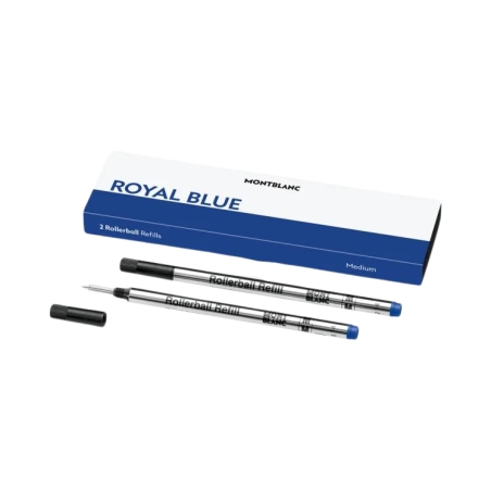 2 recharges Stylo Rollerball Bleu (M, F), Royal Blue - Montblanc