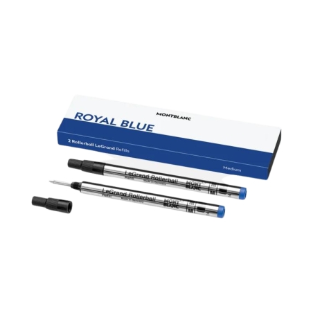 2 recharges Stylo Rollerball LeGrand Bleu (F, M), Royal Blue - Montblanc