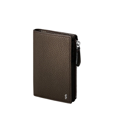 Portefeuille Vertical Zippé en Cuir Cachemire - Espresso - Serapian