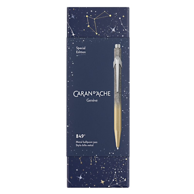 Stylo Bille 849 COSMIC BLUE Doré - Edition Spéciale - Caran d'Ache