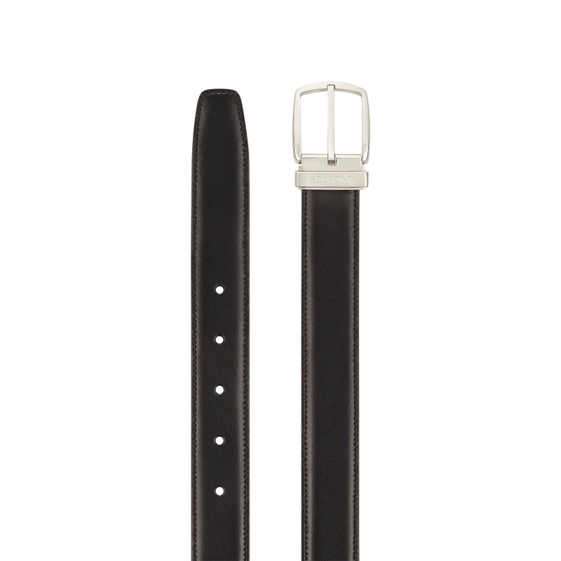 Ceinture Line D - 30mm cuir lisse noir - St Dupont