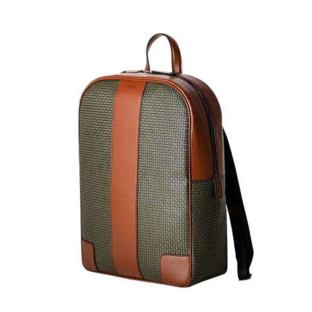Sac à dos Stepan Kaki et Cuoio  - Serapian